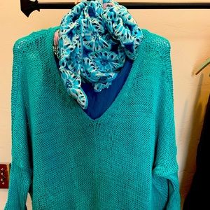 Open knit cotton sweater